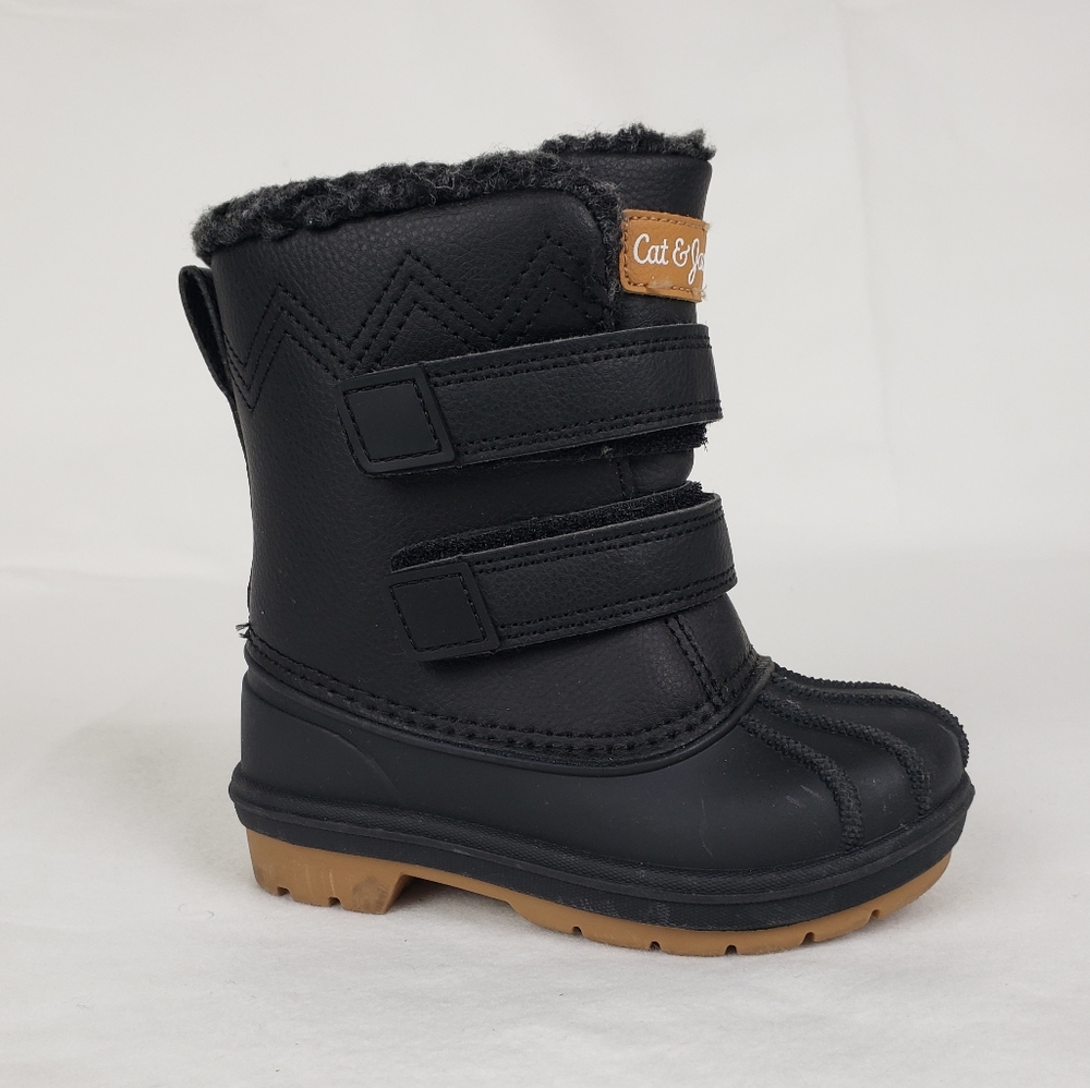 Cat & Jack Leather Black Winter Boots!